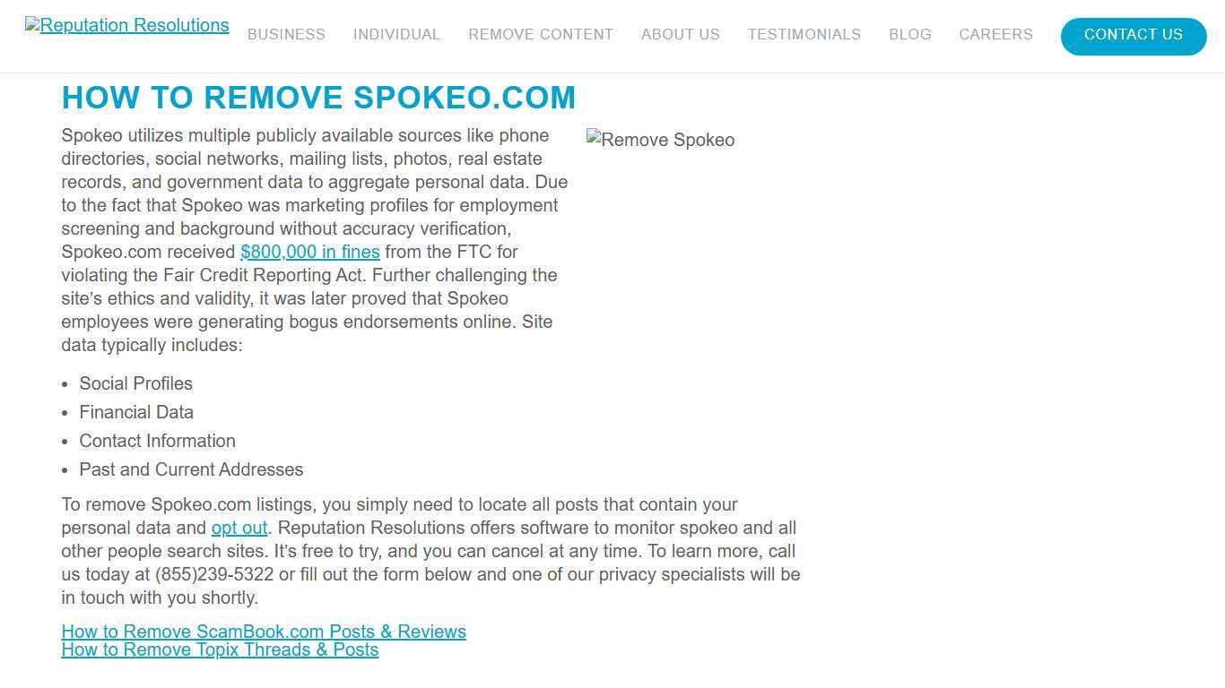 How to Remove Spokeo.com Reputation Resolutions